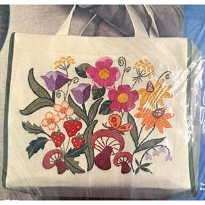 Paragon Crewel Kit Floral Woodland Tote Bag 0743 Vintage 1973 Factory Sealed New